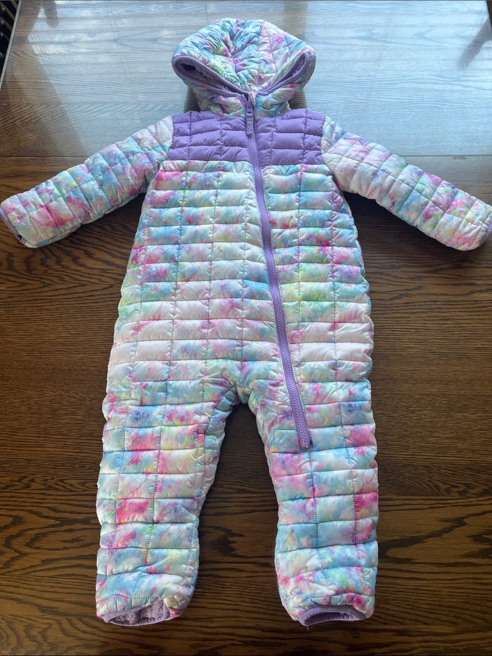 Snozu Quilted Pastel Tie-Dye Snowsuit